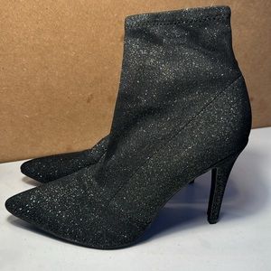 Black glitter booties. Size 9